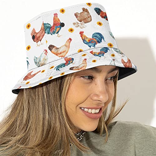 Sunflower Bucket Hats for Chickens: Cotton Outdoor Fashion