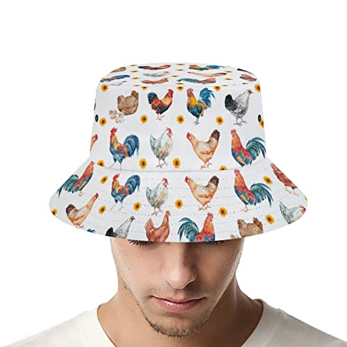 Sunflower Bucket Hats for Chickens: Cotton Outdoor Fashion