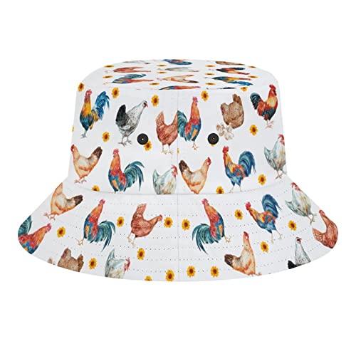Sunflower Bucket Hats for Chickens: Cotton Outdoor Fashion
