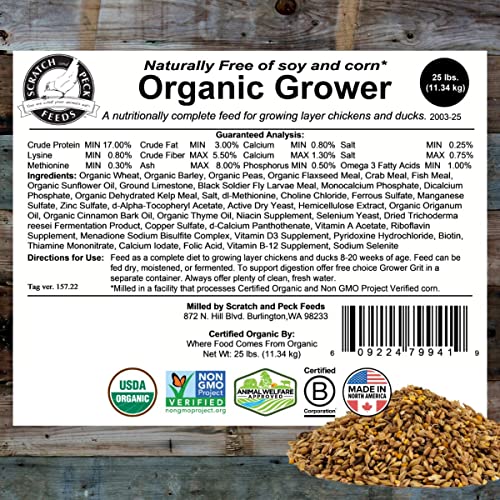 Organic Chicken and Duck Feed - 25-lbs