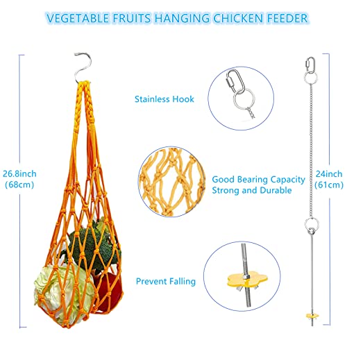 7PCS Chicken Coop Accessories Set: Toys, Swing, Perch, Xylophone, Mirror, Feeder
