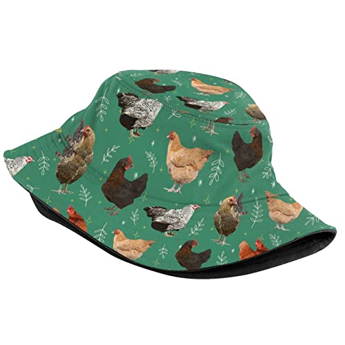 Unisex Funny Chicken Print Chick Bucket Hat