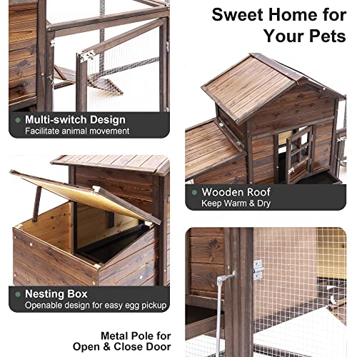 Outdoor Wooden Chicken Coop for 4 Chickens