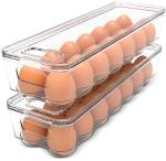 Egg Storage Tray with Lid and Handle - Pack of 2