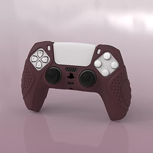 PlayVital Guardian Edition Wine Red Silicone Case for PS5 Controller