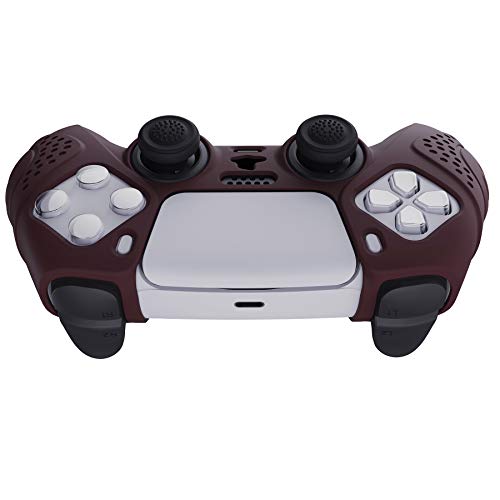 PlayVital Guardian Edition Wine Red Silicone Case for PS5 Controller