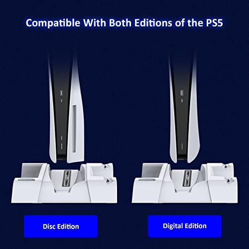 PS5 Stand with Cooling Fan, Game Storage & Charging
