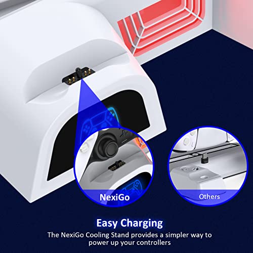 PS5 Stand with Cooling Fan, Game Storage & Charging