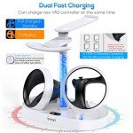 PS VR2 Charging Station with RGB Light & Adapters