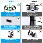 PS VR2 Charging Station with RGB Light & Adapters