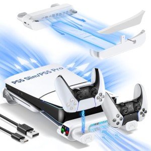 Tokluck PS5 Slim/Pro Cooling Stand with Charger