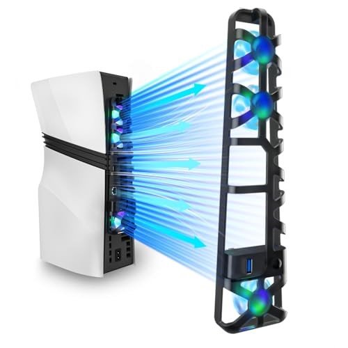 PS5 Pro Cooling Fan with USB & LED Lights