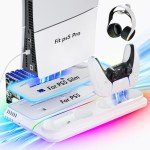 PS5 Cooling Stand with Dual Controller Charger and RGB