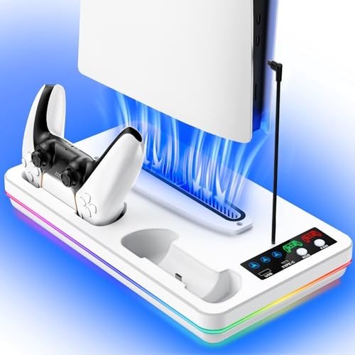 PS5 Stand & Cooling Station with Controller Charger