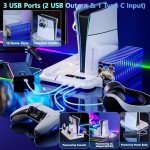 PS5 Cooling Stand with Dual Controller Charger and RGB