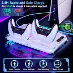 PS5 Cooling Stand with Dual Controller Charger and RGB
