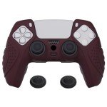 PlayVital Guardian Edition Wine Red Silicone Case for PS5 Controller