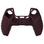 PlayVital Guardian Edition Wine Red Silicone Case for PS5 Controller