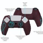 PlayVital Guardian Edition Wine Red Silicone Case for PS5 Controller
