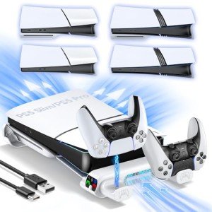 Tokluck PS5 Slim/Pro Cooling Stand with Charger