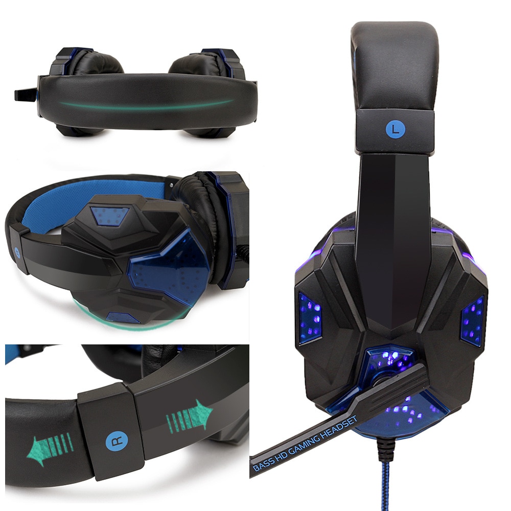 LED Gaming Headset with Microphone for PC/Console