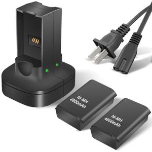 Dual Charging Dock with 2 Rechargeable Batteries for Xbox 360