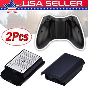 2-Pack Black Battery Cover for Xbox 360 Controller