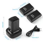 Dual Battery Pack & Charger Dock for Xbox 360