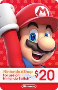 $20 Nintendo eShop Gift Card