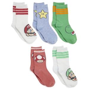 Super Mario 5-Pack Crew Socks for Boys