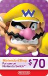 $70 Nintendo eShop Gift Card - Digital Code