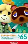 $65 Nintendo eShop Digital Gift Card