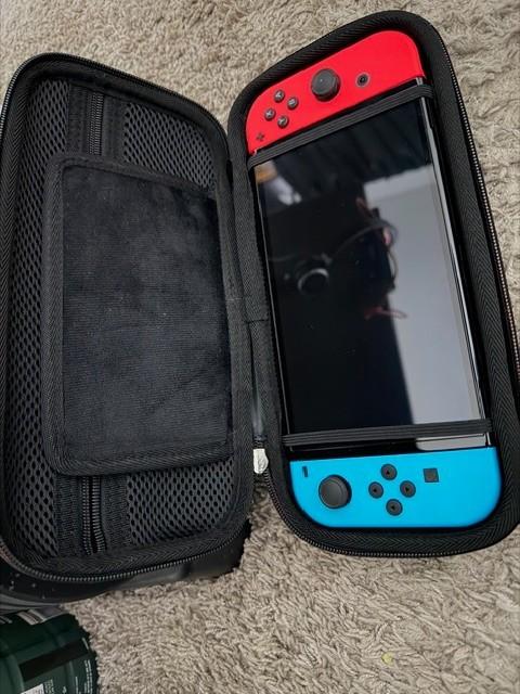 Nintendo Switch Neon Blue/Red Joy-Con Bundle with Games