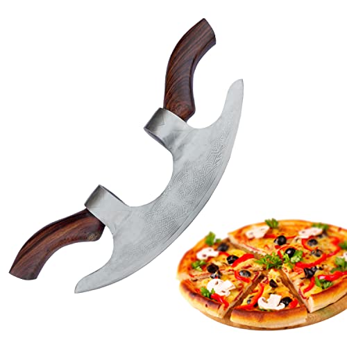 Professional Viking Pizza Cutter with Solid Wood Handles