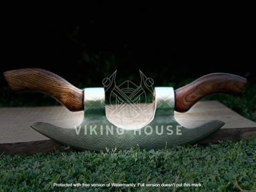 Professional Viking Pizza Cutter with Solid Wood Handles