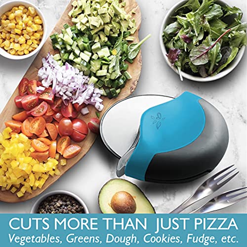 Blue Pizza Cutter Wheel - Super Sharp and Easy to Clean