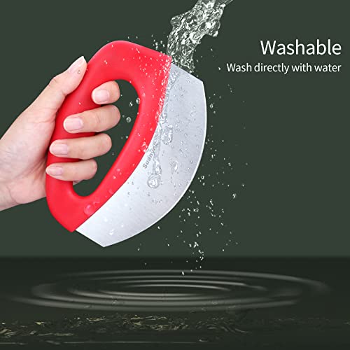 Suanyok Premium Pizza Cutter Rocker Slicer (Red)