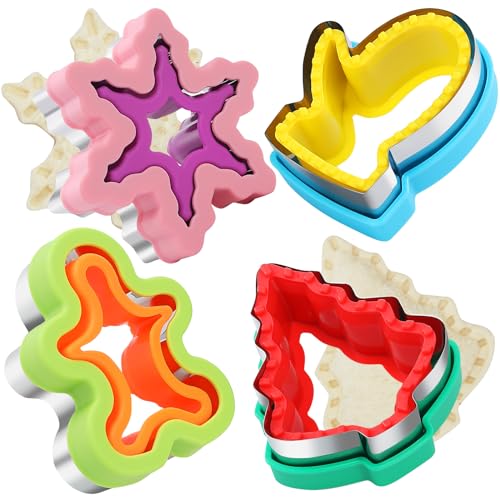 Christmas Sandwich Cutters: Snowman, Tree, Gingerbread, Glove