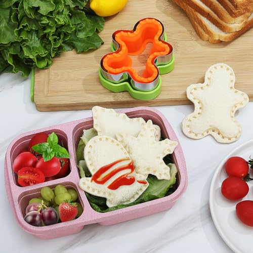 Christmas Sandwich Cutters: Snowman, Tree, Gingerbread, Glove