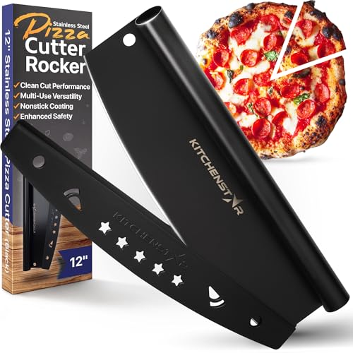 KitchenStar Pizza Rocker 12" - NonStick Stainless Steel