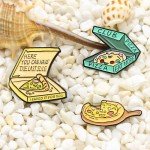 Charming Pizza Enamel Pins for Girls and Women