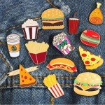 Food-Themed Enamel Pins: Pizza, Burgers, Fries & More
