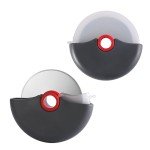 Stainless Steel Round Pizza Cutter with Lid Roller