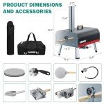 Multi-Fuel Outdoor Pizza Oven with Thermometer