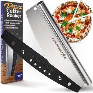 14” Sharp Stainless Steel Pizza Cutter with Cover