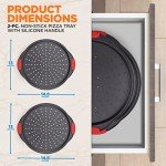 Non-Stick Round Pizza Tray with Silicone Handle