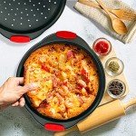 Non-Stick Round Pizza Tray with Silicone Handle