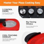 Davivy 16" Electric Indoor Pizza Oven - Red