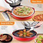 Davivy 16" Electric Indoor Pizza Oven - Red