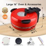 Davivy 16" Electric Indoor Pizza Oven - Red